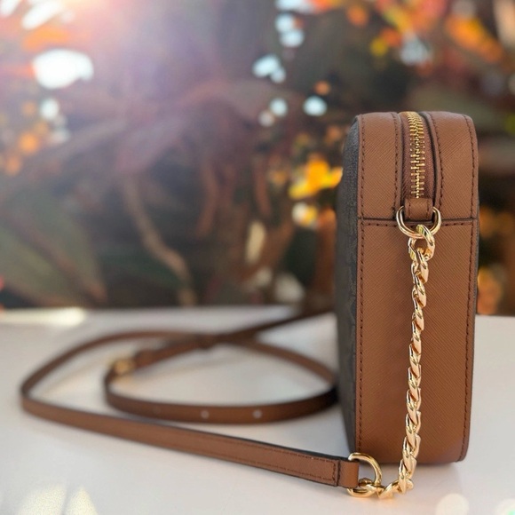Michael Kors Jet Set • East West Shoulder Crossbody Bag MK Brown • with strap - Picture 5 of 6